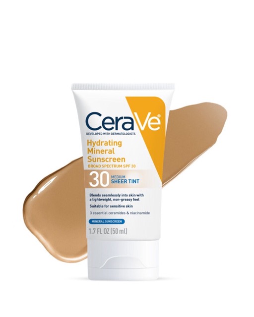 CeraVe Tinted Mineral Sunscreen SPF 30, Medium